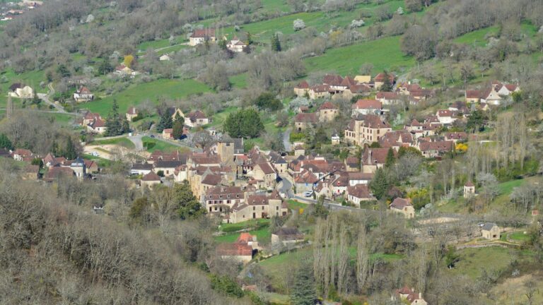 Vue aérienne d'un village rural montrant la méthodologie d'étude du potentiel commercial en zone rurale